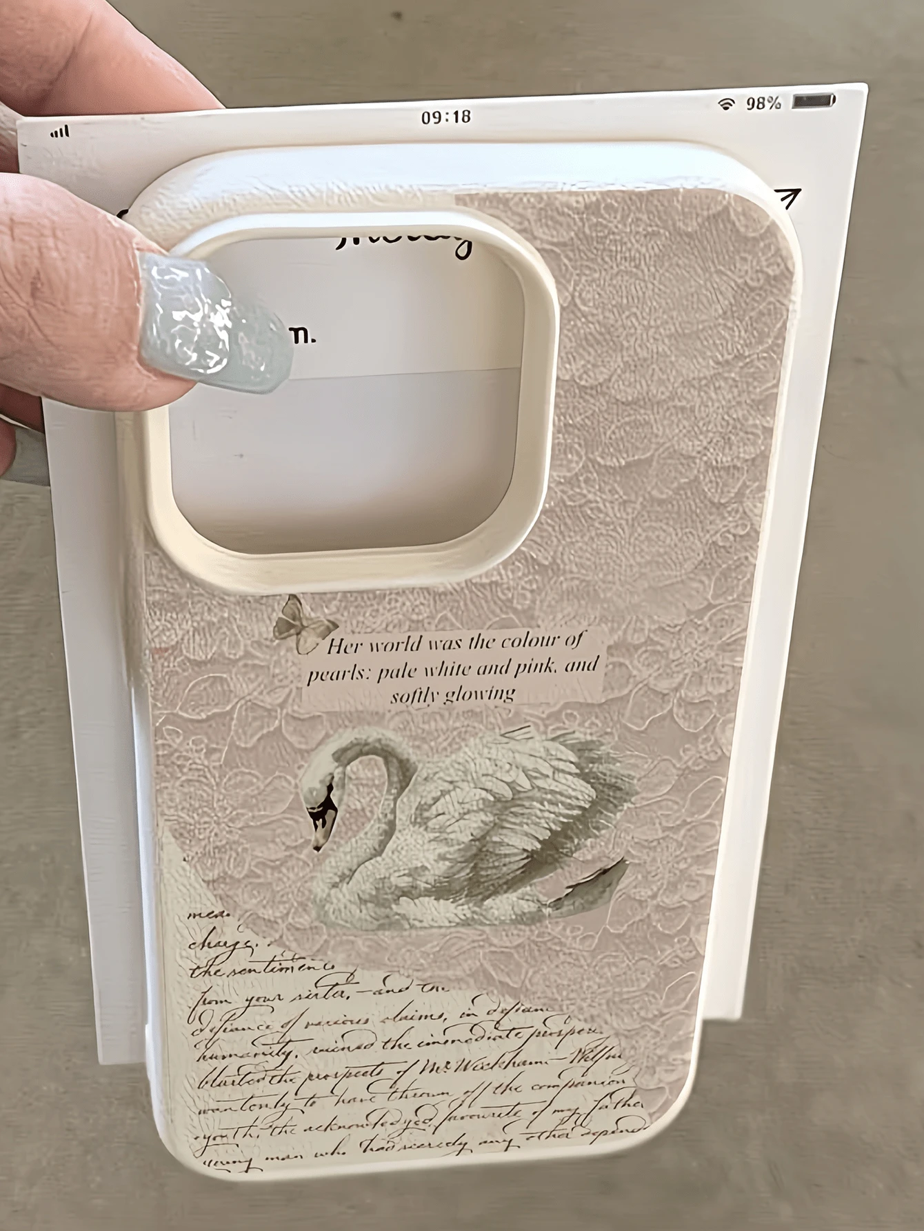 1pc White Swan English Minimalist Shockproof Soft TPU Fashion Phone Case, Full Coverage Anti-Pollution, Compatible With Apple 17, 16, 15, 14, 13, 12, 11 Pro Max, Air, And Series - Multicolor - View 1