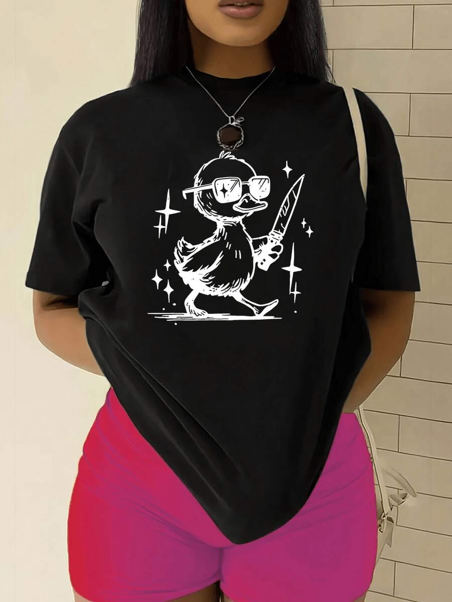 Camiseta de mujer con diseño retro único y moderno, hecha de tela suave y cómoda. Camiseta de manga corta, un estilo sencillo y a la moda, perfectara un look casual elegante. Un must-have para las mujeres.