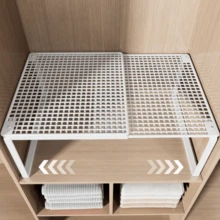 Heavy Duty Adjustable Expandable Closet Organizer Shelf - Space Saving Stackable Metal Storage Rack , No Assembly Required. For Kitchen, Bedroom, Desk Organization, Multi-Purpose Shelf, Shoe Cabinet Storage, Sundries Rack, Wardrobe Storage Solution - Multicolor - View 5