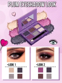 MISSLYN 1入 EYE Love It 6色眼影盤，附鏡子與刷具，高顯色、易暈染、質地滑順，長效眼妝盤，霧面、珠光與亮片妝效，適合萬聖節、派對、Y2K風格與送禮 - #2 FLAMING EYES - 查看 3