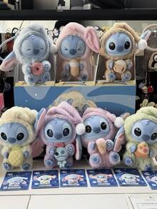 (Được ủy quyền bởi Disney) 1 Stitch: Dù mệt mỏi đến đâu, bạn vẫn cần phải ăn một miếng. Bộ sưu tập này bao gồm búp bê, túi bí ẩn và đồ chơi sưu tầm. Stitch đang cầm một chiếc bánh donut, trà sữa và kem dứa, thiết kế rất dễ thương. - Khâu - Xem 5
