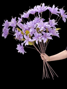 1/3/6 bucăți flori artificiale de crin, flori false de 85 cm, potrivite pentru perete, living, dormitor, nuntă, petrecere, decorare, umplutură pentru masă, casă, decor de masă, bucătărie, nuntă, masă, centru de masă, birou, grădină, exterior, casă, decorare curte, potrivite pentru decor sezonier primăvară, vară, toamnă, iarnă - Violet - Vizualizare 1
