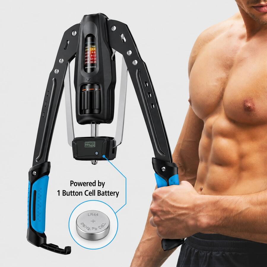 Merach Arm Trainer, 22-440lb Hydraulic Power, Adjustable Home Chest Expander, Shoulder Muscle Training Fitness Equipment, Arm Enhanced Exercise Strengthener - 藍色 數款 - 查看 1