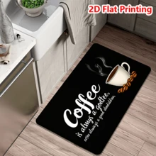 1/2/3pcs Black & White Coffee Kitchen Rugs, Soft Non-Slip Doormat Carpet For Hallway Entrance Bedroom Laundry Room Holiday Decor, Indoor Outdoor Welcome Mat - Black - View 14