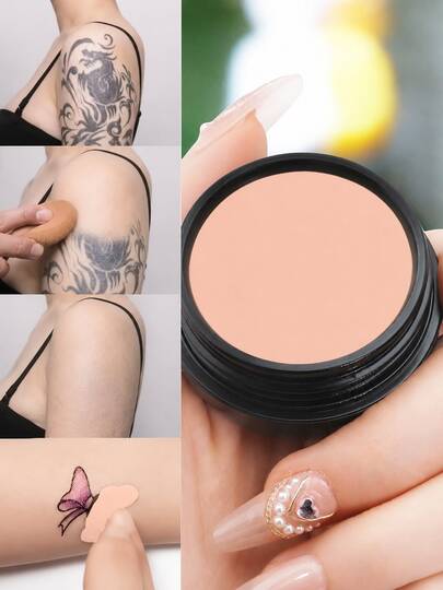 QIC Corrector de cobertura total, resistente al agua y de larga duración, cubre tatuajes de forma natural, fácil de aplicar, adecuado para ojeras, marcas de acné, contorneado, ligero y suave, adecuado para principiantes, maquillaje diario, uso profesional, regalo para mujeres y niñas, adecuado para todo tipo de piel
