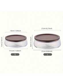 TUMATICLY Glass Food Storage Jars With Wooden Lids, Large/Small Sealed Glass Bowls, Suitable For Storing Snacks, Nuts, Candy, Fruit, Grains And Salads, Decorative Kitchen Jars, Suitable For Pantry And Countertop Use. - Brown - View 9