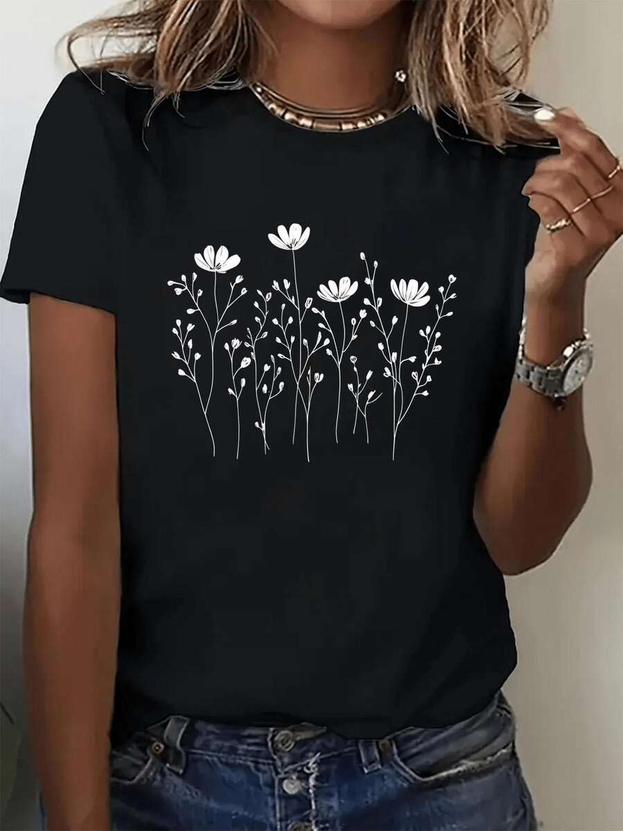 WHAT THE FUCCULENT Camiseta cómodara mujer, camiseta de manga corta casual y elegante de uste entallado (para uste hoado, consulte la tabla de tallas)