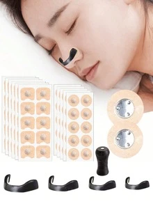 120/90/60/30/10件鼻腔擴張器套組：包含磁性鼻貼、4個鼻夾和1個磁性鼻腔擴張器。此組合套組包含外用鼻貼、吸入貼、磁性貼和擴張器，適合男女使用。非常適合運動、居家、旅行或出差。送給家人、朋友和愛人的完美禮物。 - 黑色 - 查看 2