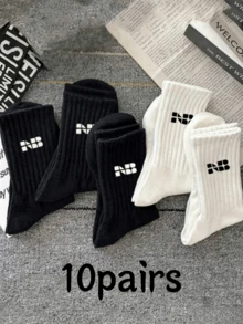40/30/24 đôi tất thể thao thoải mái unisex, tất cổ cao nam phù hợp cho tập luyện thể thao, tất cổ cao nữ phù hợp cho trang phục công sở thường ngày, mềm mại, kháng khuẩn, đen trắng, khử mùi, thấm hút mồ hôi, thoáng khí, nhẹ và thoải mái, phù hợp cho mùa thu/đông, 20/10/8/6/4/2 đôi, mùa thu - Nhiều màu - Xem 14