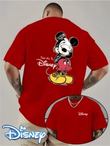 (Disney Licensed T Shirts)Disney Mickey Mouse "Take Me To Disney" Sketch Graphic Tee Men's Oversized Crew Neck Short Sleeve T-Shirt, Casual Streetwear With Hand-Drawn Mickey Print, Cute Disney Double-Sided Loose Fit Tee, Mens Clothes, Men, Ropa De Hombre, Summer Clothes, Men Shirts, Graphic Tees, Disney Outfits Men, Graphic Tees, Camisetas Para Hombre, Camisas Para Hombre, Summer Outfits For Men, Father's Day Gift, Perfect Gift For Family And Friends, Which Are Necessary For Birthday Parties, Disney Shirts, Mens Clothes, Summer Clothes, Officially Licensed Disney T-Shirts, Disney Men's And Women's Spring/Summer Fashion Casual Short-Sleeve T-Shirts, Disney Top - Đỏ - Xem 1