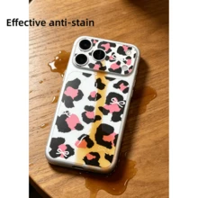 Bộ 2 món (1 bộ sticker, 1 ốp lưng điện thoại trong suốt) Hình dán camera nơ 3D in họa tiết da báo hồng đen dễ thương, tương thích với ốp lưng PET bảo vệ điện thoại Ione 17 Pro/17 Pro Mx, kèm ốp lưng acrylic chống cong vênh, bộ combo hoàn hảo, món quà tuyệt vời cho bạn thân, sự lựa chọn lý tưởng. - Nhiều màu - Xem 5