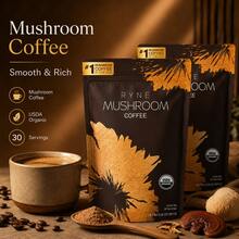 RYNE Smooth & Rich Mushroom Coffee USDA Organic 30 Servings Natural Adaptogenic Blend Clean Sustained Energy Morning Ritual Stress Relief Functional Coffee Drink Mix - 2 mặt hàng - Xem 1