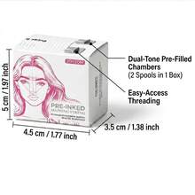 Herramienta de posicionamiento de doble color en caja, línea de marcado, herramienta de posicionamiento para tatuaje de cejas - Ver 5