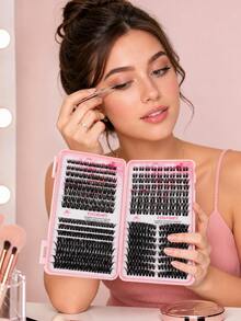DIY False Eyelashes, Large-Capacity Segmented Cluster Lashes, Single-Bundle Individual Lashes, Suitable For Daily Wear, Home DIY, Parties And Travel - View 5