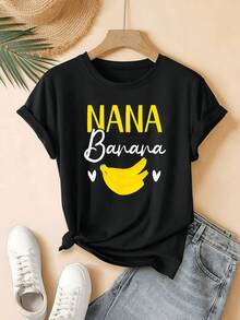 Women's Short Sleeve T-Shirt - Soft Casual Round Neck Top With Short Sleeves, Relaxed H-Line Cut And Waist, Layered Plain T-Shirt, Casual Wear And Festive Outfits - Wardrobe Essential_1 - 黑色 - 查看 1
