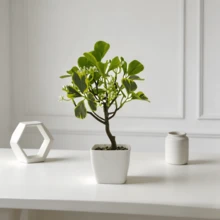 人造盆景树，仿真绿色植物装饰，适用于室内家居办公室桌面，简约风格，人造绿植装饰，适合北欧农舍风格家居。 - 綠色 - 查看 7