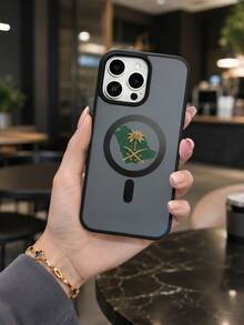 1 chiếc ốp lưng điện thoại mềm từ tính màu xám đen tương phản kiểu cờ Ả Rập Xê Út, bảo vệ toàn thân với biểu tượng quốc gia Ả Rập Xê Út thêu, phù hợp với 17 Pro MAX/17 Pro/17/16 Pro MAX/16 Pro/16/15 Pro MAX/15 Pro/15/14 Pro MAX/14 Pro/14/13 Pro MAX/13 Pro/13/12 Pro MAX/12 Pro/11 Pro MAX/11, chống sốc, chống dầu, chống nước, bảo vệ thời trang. - màu đen - Xem 3