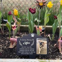 1pc Customized Dog Memorial Stake, Personalized Dog Photo Plaque, Outdoor Pet Gravestone, Condolence Gift, Pet Portrait Gift, Metal Garden Tribute - Multicolor - View 6