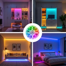 3535 RGB LED灯条，USB 5V供电，三键线控，可变色柔性灯带，适用于电视背光、卧室、游戏装饰 - 3Key-USB-3535 - 查看 6