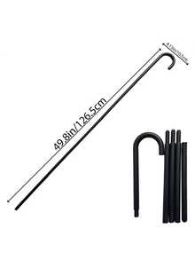 1pc Universal Black Detachable Splicing Design Plastic Material Lightweight Non-Slip Simple Style Assembled Cane, For Halloween Cosplay/ Film And Television Prop Costume Accessories - Multicolor - View 11