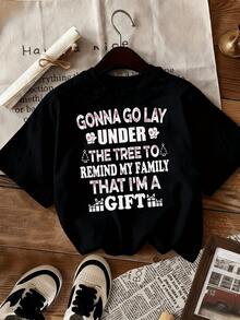 Camiseta elegante para mujer con estampados únicos, hecha de tela suave y cómoda de manga corta, es una mezcla de simplicidad y moda, perfectara looks casuales pero elegantes, i para mujeres a la moda, esencial de verano, camiseta negra clásica de color liso con diseño combinable (corte - Negro - Ver 2