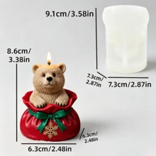 聖誕禮物袋熊造型香氛蠟燭矽膠模具 DIY 壓花蠟燭模具 聖誕氛圍全熊蠟燭模具 可重複使用 易脫模易清洗 適合送給家人朋友的聖誕禮物 - A-白色 - 查看 8