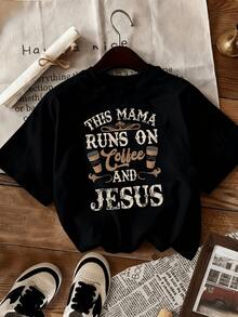 Camiseta de modara mujer con diseño único y eslogan estampado de un 'topónimo con letras', hecha de puro aodón suave y acogedor, de manga corta, fácil pero elegante, perfecta y a la modara mujer, camiseta casual de manga corta, color liso, uste entallado y elegante (para un uste hoado - Negro - Ver 2