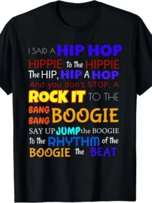 A Phrase Inspired By The Energy Of Hip Hop, With Colorful Typography Symbolizing Rhythm, Freedom, And Joy, Expressing Modern Movement And Urban Spirit. A Comfortable And Modern Casual Women's T-Shirt. - 黑色 - 查看 8