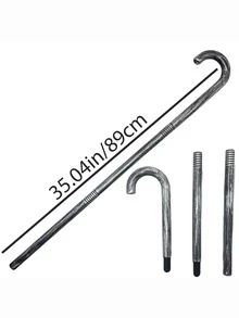 1pc Universal Black Detachable Splicing Design Plastic Material Lightweight Non-Slip Simple Style Assembled Cane, For Halloween Cosplay/ Film And Television Prop Costume Accessories - Multicolor - View 3