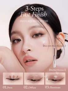 EUNARZ 持久亮泽双头唇膏。高显色度裸色和透明双色亮泽唇膏，打造Y2K闪耀妆容，防水保湿配方，完美生日、母亲节礼物，派对必备，最佳颜色 - #DL03 SALT FROST - 查看 5
