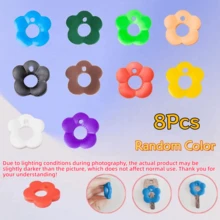 2/4/6/8/10/12/14/16/20/25/30Pcs Random Color Colorful Flower Design Retractable Key Identifier, 1.18 Inch Soft Silicone Keychain, Cute Key Holder For Home Office Organization Daily Use And Festival Gift Giving - Multicolor - View 20