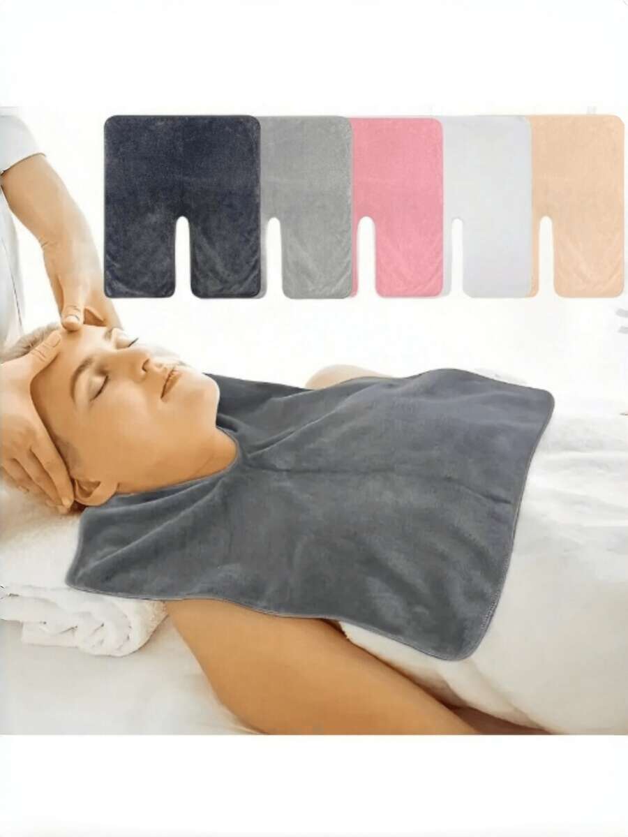 1件沙龙枕套，按摩枕套，美容加热按摩桌支架套，沙龙按摩床孔巾，美容师用品，SPA U型面部枕头枕垫，放松椅SPA面部休息套 - 彩色 - 查看 1