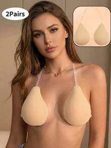 YIYANG 1/2 Cặp Áo Ngực Nâng Ngực Vô Hình Cổ Yếm, Áo Ngực Dán Vô Hình, Áo Ngực Dán Vô Hình Dây Đeo Vai Trong Suốt, Miếng Nâng Ngực Cho Đồ Lót Nữ Và Váy Hở Lưng. - Nhiều màu - Xem 18