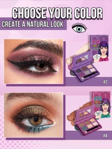 MISSLYN 1入 EYE Love It 6色眼影盤，附鏡子與刷具，高顯色、易暈染、質地滑順，長效眼妝盤，霧面、珠光與亮片妝效，適合萬聖節、派對、Y2K風格與送禮 - #2 FLAMING EYES - 查看 4