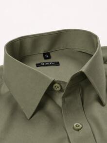Rand paul Men's Microfiber Cotton Shirt - Comfortable And Stylish Slim Fit - Hijau Tentara - View 5