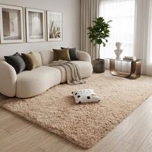 Large Soft Luxury Shaggy Rug 3.00x2.00m, Non-Slip, For Living Room And Bedroom, Various Colors - 米色 - 查看 1