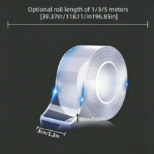 1pc Clear Heavy Duty Double Sided Tape Thick Acrylic Removable Nano Tape Sticky Rolls Magic Mounting Tape For Wall Stickers Kitchen Home Decor Spring Home Decor - A - View 6