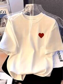 Talla Grande - Talla Grande - Camiseta Oversize - Camiseta Gráfica Divertida para Mujer - Top de Manga Corta y Cuello Redondo de Corte Relajado, Lavable a Máquina para Comodidad Durante Todo el Año, Uso Diario; Corte Relajado; Estampado Duradero, Ideal para Regalos Navideños - Blanco - Ver 1