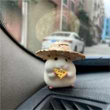 4件套可爱仓鼠汽车装饰品，迷你树脂仓鼠玩偶，带草帽，萌趣十足的汽车内饰装饰，创意中控台摆件，适用于汽车、办公室、家庭书桌，经久耐用，魅力十足，是仓鼠爱好者的理想汽车配件。 - A - 查看 8