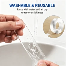 1pc Clear Heavy Duty Double Sided Tape Thick Acrylic Removable Nano Tape Sticky Rolls Magic Mounting Tape For Wall Stickers Kitchen Home Decor Spring Home Decor - A - View 9