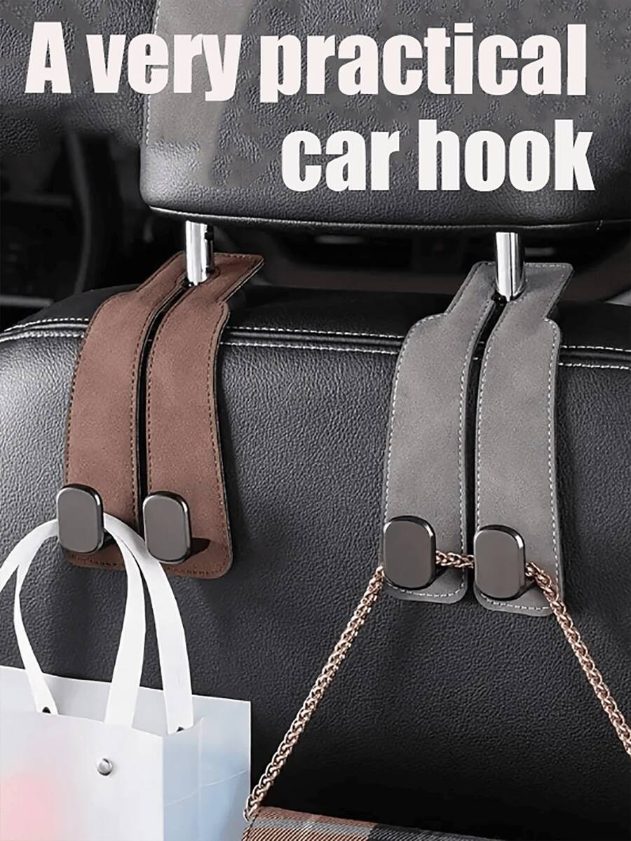 Pengait Mobil, Pengait Ganda Belakang Jok Mobil, Dudukan Ponsel Multifungsi untuk Jok Belakang Mobil