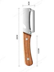 2-In-1 Multifunctional Peeler, Kitchen Multi-Function Stainless Steel Thickened Fruit Peeler Knife, 2 In 1 Multi-Functional Vegetable Peeler For Kitchen With Bottle Opener, And Wooden Handle Stainless Steel Blade Kitchen Tool For Sugar Cane Potato Fruit Pineapple Pumpkin Papaya Carrot Veggie Peeler - Multicolor - View 5