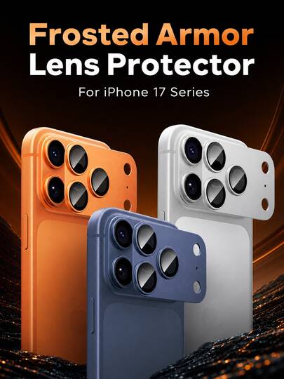 Matte Metal Lens Tempered Glass Film, Full Screen Coverage High Hardness Protection, Anti-Scratch Anti-Fingerprint Bubble-Free, Easy Installation Compatible With Phone Case, Unisex, Suitable For Birthday, Easter, Thanksgiving Gifts, Fit For IPhone 17 Pro Max/17 Pro Phone Lens Accessories