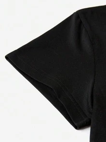Camiseta de Cuello Redondo Estampada para Mujer, Diseño de Bolas de Bowling Pin Crusher, Ropa para Fiestas y Festivales, Blusas para Mujer - Negro - Ver 3