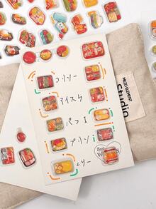 3D 浮雕封蠟貼紙，日式壽司、飯糰、章魚燒、三明治水晶滴膠封蠟，適用於手機殼 DIY、卡片裝飾、日記、筆記本、兒童獎勵、生日/節日禮物 - 彩色 - 查看 6