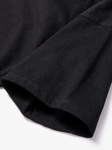 Ropa casual de verano para mujer que incluye una camiseta negra con estampado de pala que dice HOT WIFE. Camisetas deportivas para mujer. - Negro - Ver 5