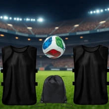 2026 World Cup USA Canada Mexico 4PCS Piece Football Vest, Adjustable Elastic Training Vest With Storage Bag, Suitable For Youth And Adult Players, Football Related, Boys' Games - Multicolor - View 6
