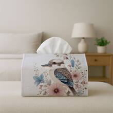 1pc Watercolor Koala & Leaf Pattern Tissue Box Cover - Multifunctional Home Party Decor Tissue Holder - Living Room Bedside Tissue Paper Storage Box - Fits Facial Tissues/Paper Towels/Napkins - Multicolor - View 5