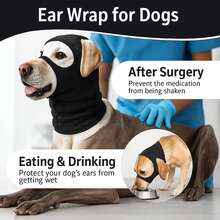 Pet Head Cover, Grooming & Calming, Warm Half-Face Mask For Small & Medium Dogs - Black - View 6