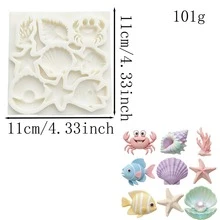 Crab Shell Fish-Shaped Marine-Themed Pudding Mold, Flower And Sun-Shaped Jelly Mold, Soft And Easy-To-Remove Kitchen Baking Supplies, Capable Of Making Dough, Flower Cakes, Cookies, Keychain Pendants, And Table Decorations. - View 8